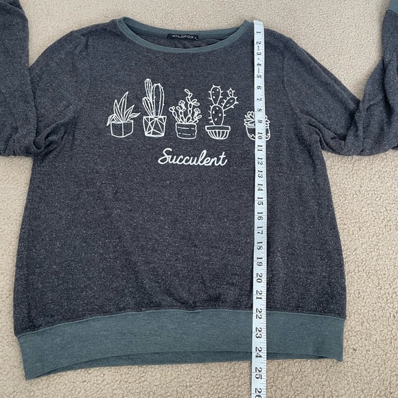 Wildfox Succulent Green Grey Pullover - Picture 5 of 8
